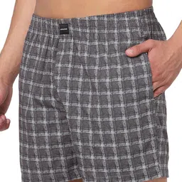 Jack & Jones Men Grey & Black Printed Pure Cotton Boxers 225945601 image 4