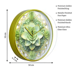 RANDOM Green & White Printed Contemporary Wall Clock image 5