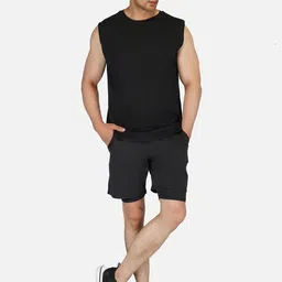 IMPERATIVE Men Black Chino Shorts image 3