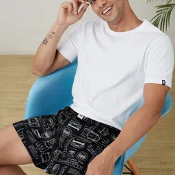 The Souled Store Men Black & White Printed Boxers image 3