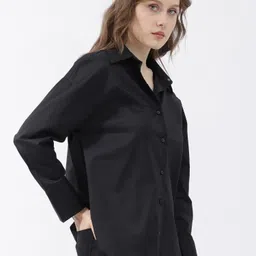 fab star Women Boxy Fit Solid Spread Collar Formal Shirt-picture-15