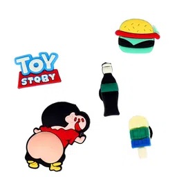 CASSIEY Coffee Brown Set Of 10 Shinchan Clogs Shoes Plastic Jibbitz image 4