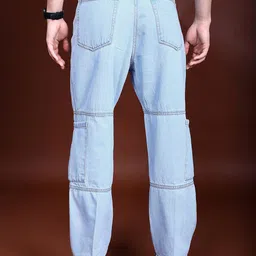 HIGHLANDER Men Blue Relaxed Fit Mid-Rise Clean Look Cotton Cargos image 3