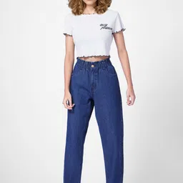 ONLY Women Blue Relaxed Fit High-Rise Jeans image 3