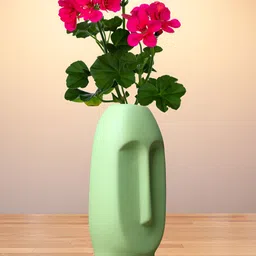 GW CREATIONS Green Face Shaped Flower Vase image 4