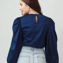 Zink London Puff Sleeve Blouson Crop Top image 3