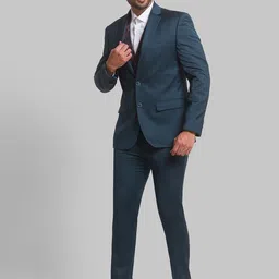 Park Avenue Men Self Design Super Slim Fit Single-Breasted Three-Piece Formal Suit image 3