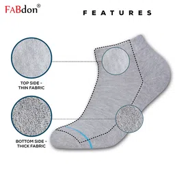 FABdon Men Pack Of 4 Solid Ankle-Length Socks image 3