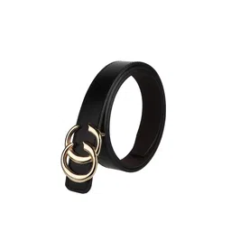 DressBerry Women Black Synthetic Leather Push Pin Belt image 2
