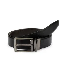 ZEVORA Men Textured Leather Reversible Belt image 5