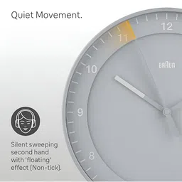Braun Grey & White Contemporary Round Shaped Wall Clock image 3