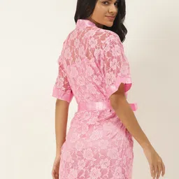 Ms.Lingies Satin Baby Doll With Robe and Thong Panty image 4