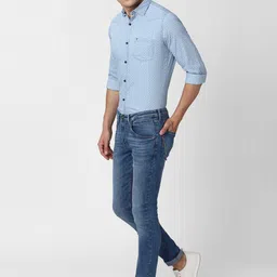 VAN HEUSEN DENIM LABS Men Blue Slim Fit Heavy Fade Jeans image 3