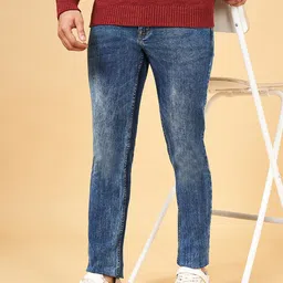 YU by Pantaloons Men Slim Fit Clean Look Heavy Fade Stretchable Jeans-image-60