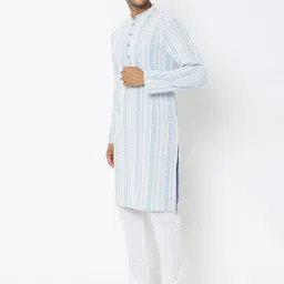 Ethnicity Ethnic Motifs Embroidered Mandarin Collar Straight Kurta with Churidar image 4