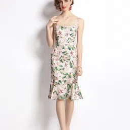 JC Collection Multicoloured Floral Printed A-Line Dress image 4