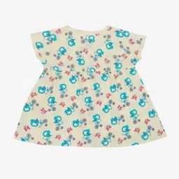 Bodycare Kids Pack Of 3 Floral Printed Cotton Flared Cold-Shoulder A-Line Dress image 4