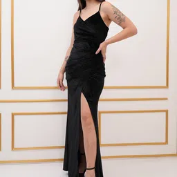 Tokyo Talkies Velvet Maxi Wrap Dress image 2