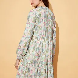 Marie Claire Printed Keyhole Neck Fit & Flare Midi Dress image 4