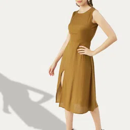 Moomaya A-Line, Cut Outs Side Slit Midi Dress image 4
