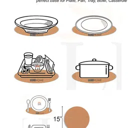 LUXEHOME INTERNATIONAL Set of 4 Beige Jute Round Table Placemats image 2