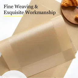 Wosta Gold Toned 5 Pieces Striped Printed Table Placemats With Runner image 5