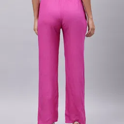 Souchii Women Mauve Solid Liva Palazzos image 4