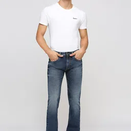 Pepe Jeans Men Mid Rise Straight Fit Low Distress Heavy Fade Stretchable Jeans image 4