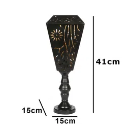 MFD HOME FURNISHING Black Metal Contemporary Cylindrical Shaped Table Lamp with Bulb image 4