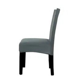 HOUSE OF QUIRK Single Grey Solid Removable Chair Cover image 4