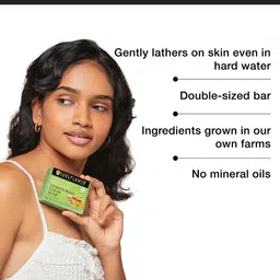 Soulflower Sustainable Unisex Pack of 2 Lemongrass Haldi Soaps image 2