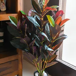 Blooming Floret Green Rubber Artificial Plant With Pot image 4