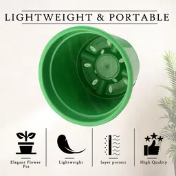 Kuber Industries 6 Pcs Green Lightweight Planters image 4