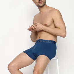 van heusen innerwear Van Heusen Men Solid 4 Way Stretch 3D Logo Waistband Tactel Trunks IHIQTR1SDW30045 image 3