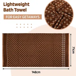 Kuber Industries Red & Brown 4 Pieces Printed Cotton 150 GSM Bath Towels image 4