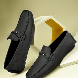 areeba Black Loafers for Men Formal Look Stylish Casual Shoes Daily Use Comfort Fit Loafers For Men image 1
