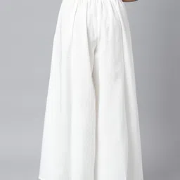 AURELIA Women White Flared Ethnic Palazzos image 3
