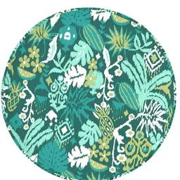Chumbak Green & White Printed Round Ottomans image 4