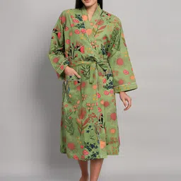 Green Free Size Bath Robe-image-18