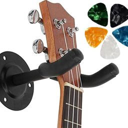 imaginea Acoustic Guitar Wall Mount Bracket Holder Metal Body Display Hanger with 5 picks Hanger Hanger-picture-3