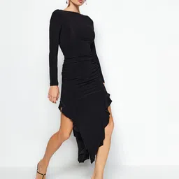 Trendyol Round Neck Ruffles Bodycon Dress image 2