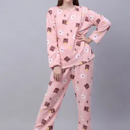 Women Night Suit Set Multicolor Printed-image-26