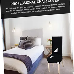 KriShyam Black & White 4 Pieces Printed Chair Covers image 3