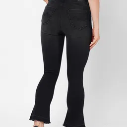 Pepe Jeans Women Black Flared High-Rise Mildly Distressed Jeans image 4