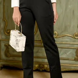 Mlada Women Original Straight Fit Low-Rise Lint Free Trousers image 4