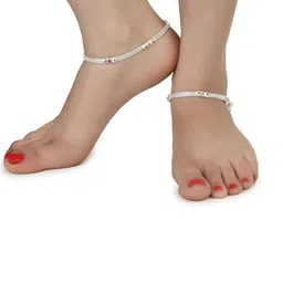 AanyaCentric Set Of 2 Silver-Plated Anklets image 4