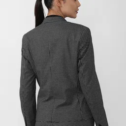 Van Heusen Woman Women Grey Checked Single Breasted Blazers image 4