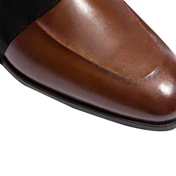 Rapawalk Tan & Black Handcrafted Standard Width Leather Slipons image 3