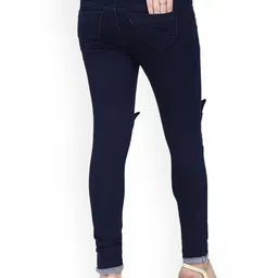 A-Okay Girls Slim Fit Mid-Rise Embroidered Dark Shade Clean Look Stretchable Jeans image 4