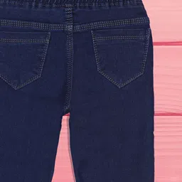 A-Okay Girls Slim Fit High-Rise Low Distress Embroidered Cotton Jeans image 3